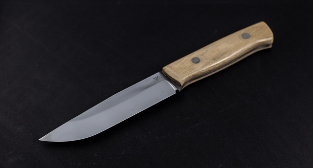 Couteau outdoor - manche acacia, lame carbone