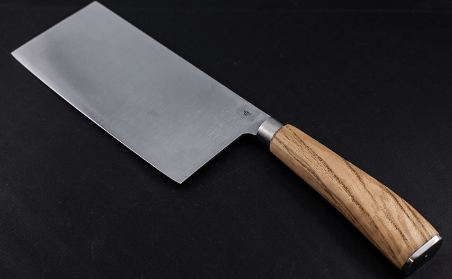 Couteau de chef chinois - manche en frêne de qualité supérieure, lame carbone