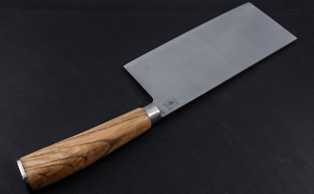 Couteau de chef chinois - manche en frêne de qualité supérieure, lame carbone